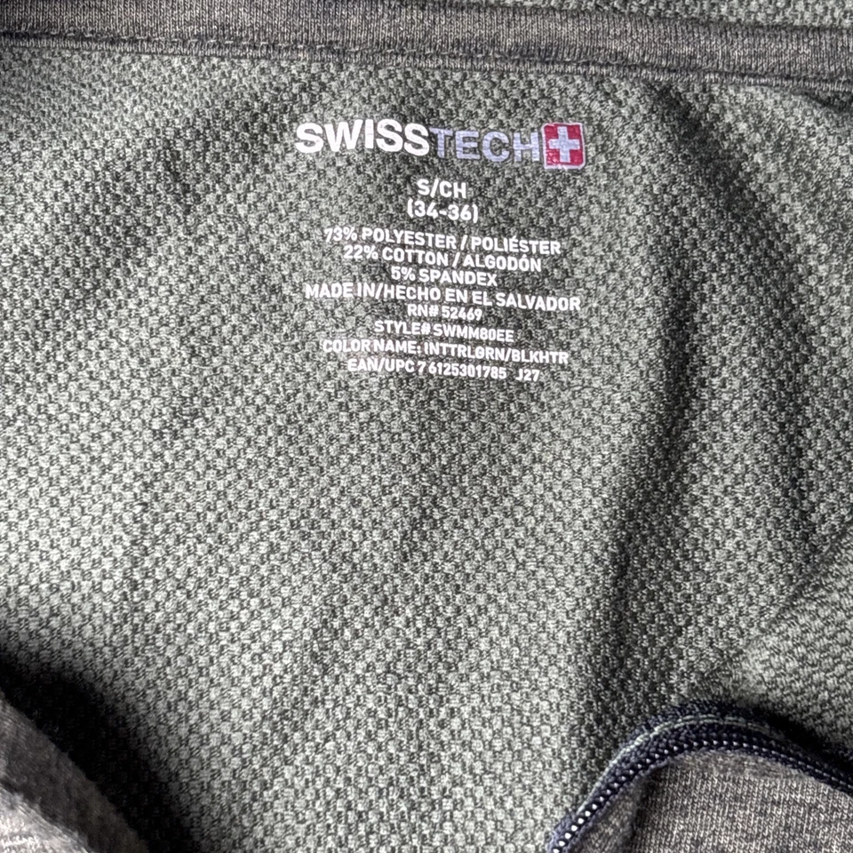 SwissTech Suéter Para Hombres Pequeño Verde Pullover Sudadera Cuarto Cremallera Foto 4 de 4