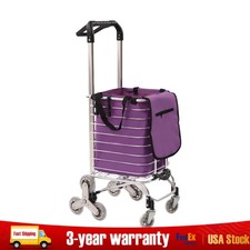 Folding Shopping Cart Grocery Trolley Laundry Stair Climbing Handcart 6/8 Wheels