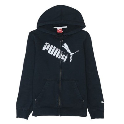 Puma Herren Hoodie schwarz Full Zip Gr. S Sport Fleece