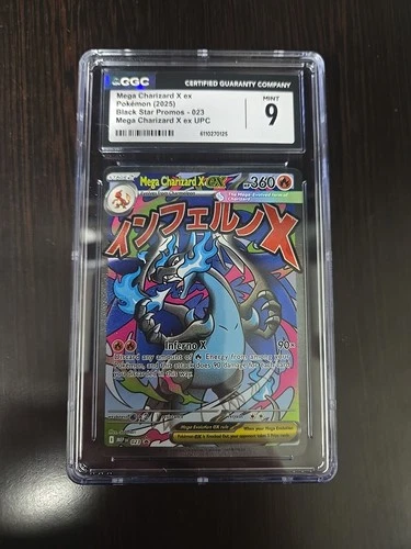 Mega Charizard X EX 023 Upc Black Star Promos Pokemon Mint CGC9 Graded