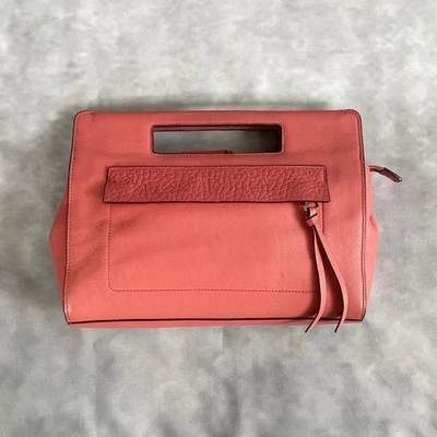Y2K COACH Legacy Basket pochette sac à main cuir rose saumon logo argenté aut... - Photo 1/4