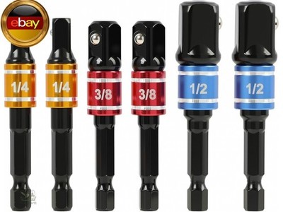 6PCS Stecknuss Adapter, Profi Sechskant Halter für Bohrmaschinen und 