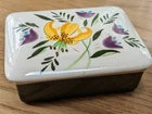 Vintage Stangl Pottery Flower Cigarette Box / Trinket Box W/ Lid Country Garden