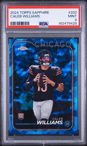 162479428 Caleb Williams 2024 Topps Chrome Sapphire Edition #202 Rookie RC PSA 9