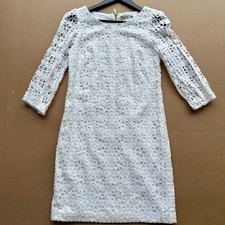 Eliza J White Sheath Dress with Bishop Sleeves