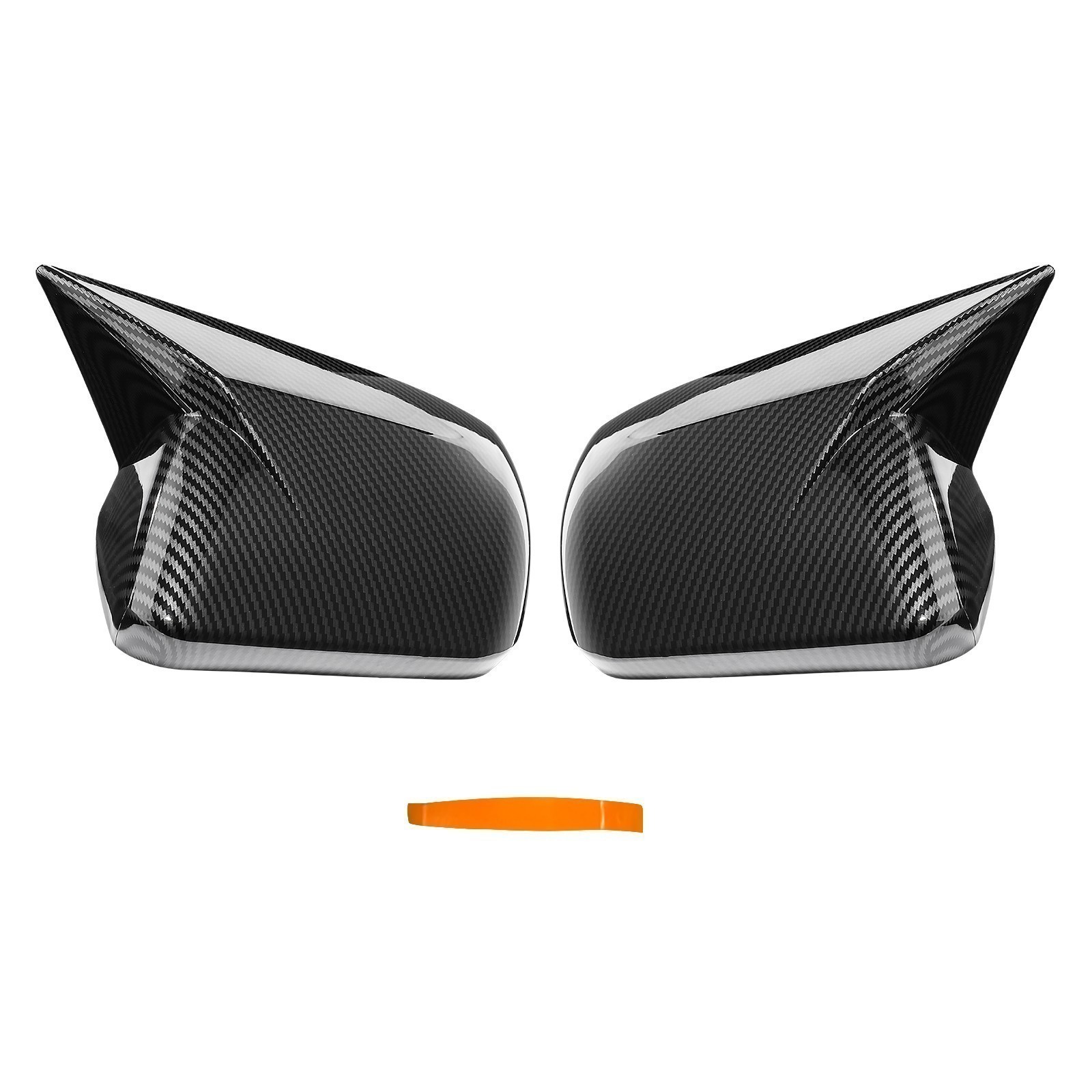 2x For 2015-2022 Ford Mustang M Horn Rearview Side Mirror Cover Cap Carbon Fiber