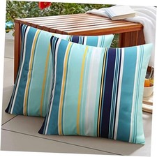 Pack of 2 Outdoor Waterproof Throw Pillow Light Blue 18" x 18" Pack of 2 
