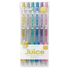 Pilot Juice Gel Ink BallpointPen, 0.5mm, Metallic 6 Count Pack of 1 , Silver