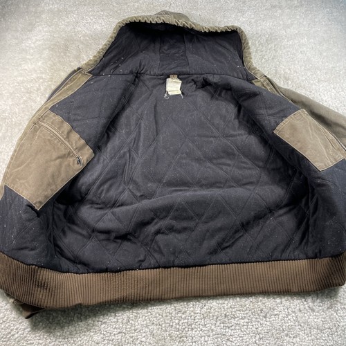 Vtg Carhartt Jacket Mens Large J130 CHT Canvas Distressed Hooded Quilt-Lined - Picture 15 of 24
