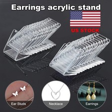 1-50PCS Acrylic Jewelry Earring Display Stand Necklace Storage Holder Organizer