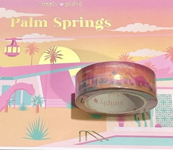 NEW Simply Gilded Passport Series Palm Springs washi tape 15 mm & postcard - Image 2 of 4