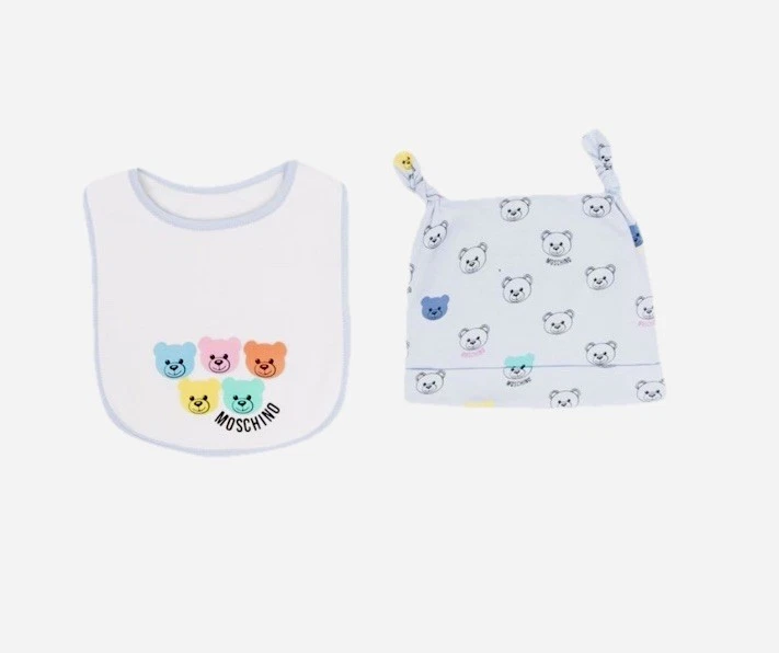 Baby Moschino 3-6 Months Hat & Bibs Moschino Toy 🧸 Baby