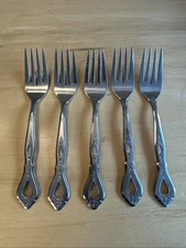 Set of 5 Stanley Roberts Autumn Ballad Stainless 6 3/4" Salad Forks Flatware