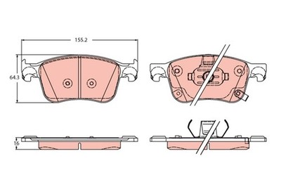 TRW Bremsbelagsatz Scheibenbremse GDB2342 für FORD FOCUS 4 Turnier HP HN HM KUGA