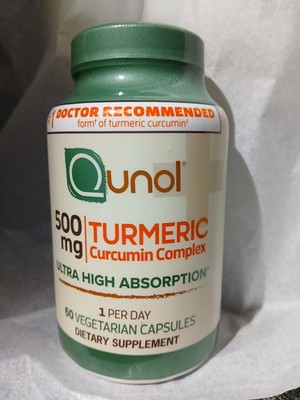 Qunol Turmeric Curcumin Complex  500 mg with Ultra High Absorption 60 Caps