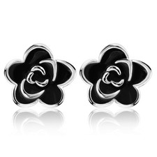 Rose Flower Stud Earrings - Sterling Silver Hypoallergenic Rose Studs Small Earr