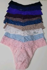 HANKY PANKY SIGNATURE LACE ORIGINAL RISE THONG SET OF 10 ASSORTED COLORS ONE SZ.