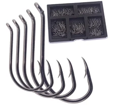 Octopus-Hook-Fishing-Beak-Circle-Hooks-Freshwater-Red-Black-150 Pack #1-#8 Xfish