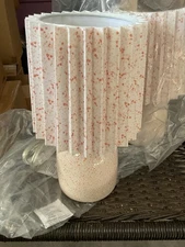 Set of 2 Peach Speckled Mini Ceramic Table Lamps By Room Essential Pleated Shade