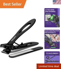 Ultra Wide Jaw Opening Nail Clippers Set, Toenail Clippers for Thick Nails, H...