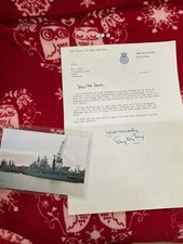 Rare ROYAL NAVY SIGNED LETTER AND PHOTOGRAPH HMS MANCHESTER DESTROYER