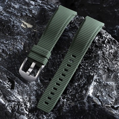 20mm-22mm Curved FKM Watch Strap Quick Release For Omega Seiko Longines Tissot