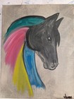 Abstract Horse Decor Art 11x14 Acrylic Canvas Modern Living Room Wachtel — photo 2