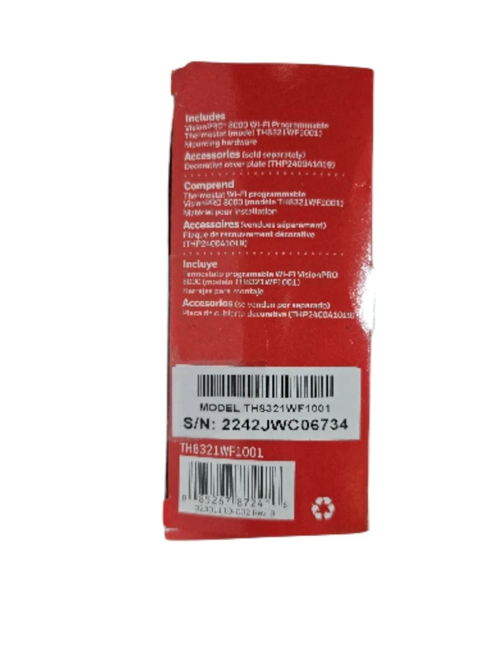 Termostato Honeywell TH8321WF1001 tela sensível ao toque Wifi Vision Pro 8000+3 Heat+2 Cool - Imagem 4 de 4