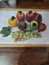 8 Vintage Sugared Fruit Apples, Pears, Pomegranate, Lg Grape Cluster