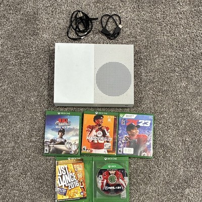 Microsoft Xbox One S Console Bundle w/ Cables, 5 Games (Sports/Dance)