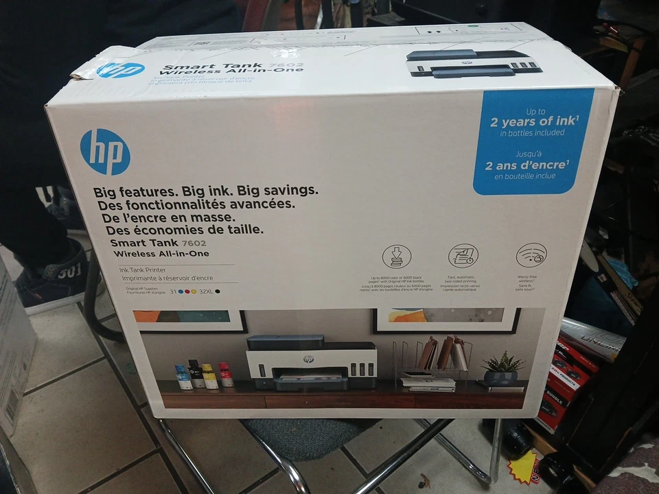 HP Smart Tank 7602 All-in-One InkJet Printer, Color Mobile Print, Copy, Scan NEW - Image 3 of 4