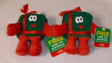Lot of 2 Vtg Dandee Merry Beans Eckerd Drugs Christmas Bean Bag Plush Giftie NWT