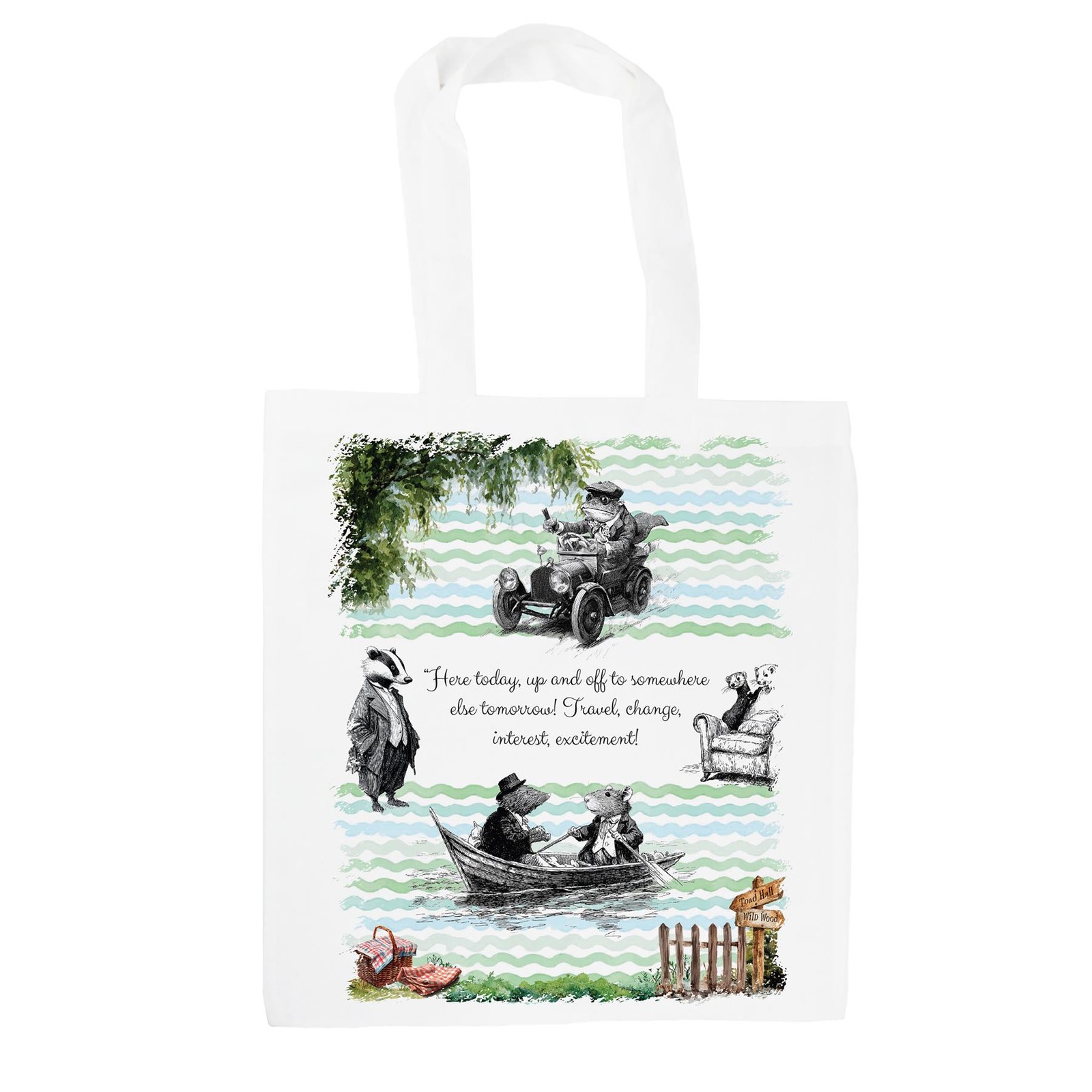 Wind in the Willows Tote Bag - Reusable Shopping Bag Classic Book Gifts