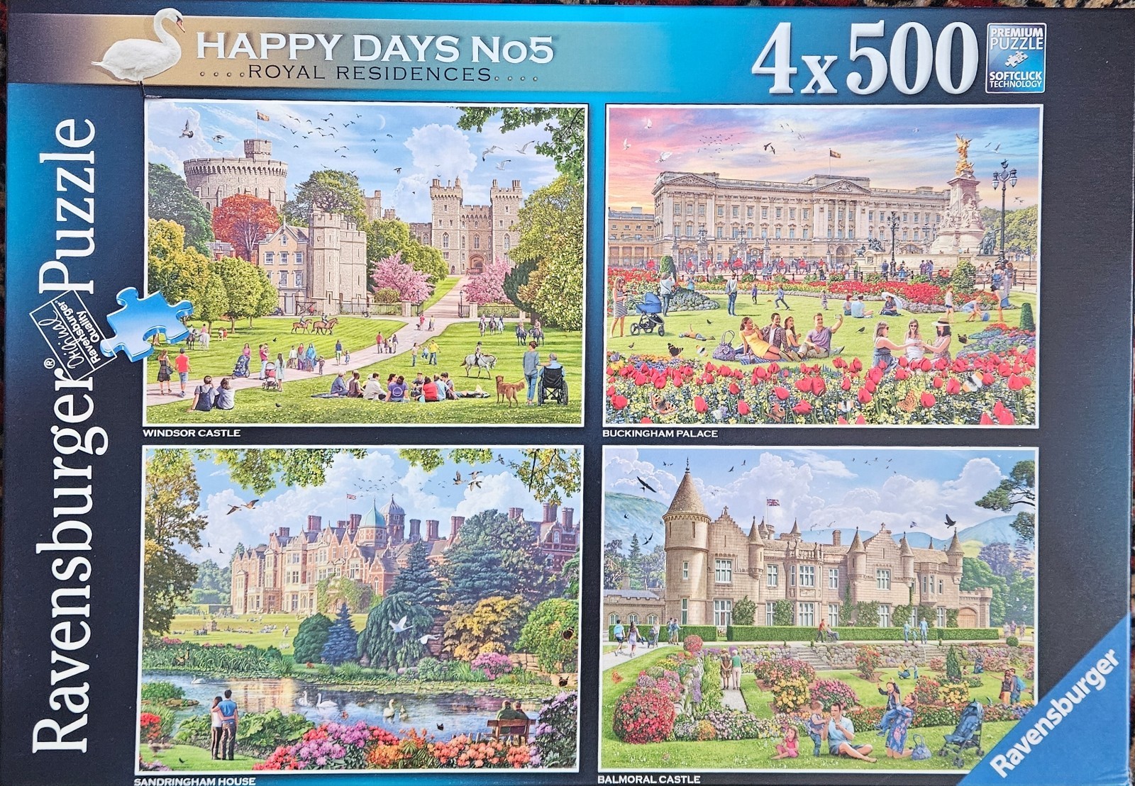Ravensburger Happy Days No.5 Royal Residences 4 x 500 Piece Jigsaw Puzzle -GT55