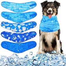 5 Pieces Dog Cooling Bandanas Neck Wraps Ice Scarf Pet Dog Cooling Collar Hu
