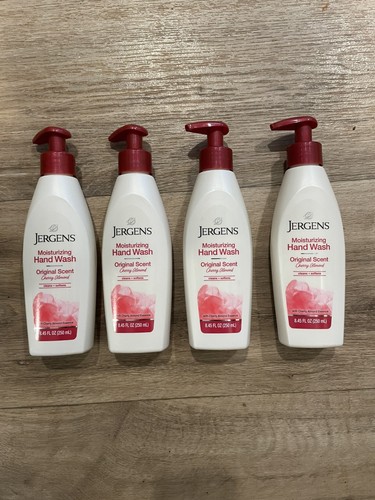 4 Jergens Original Scent CHERRY ALMOND Liquid Moisturizing Hand Wash 8.45 oz OMG