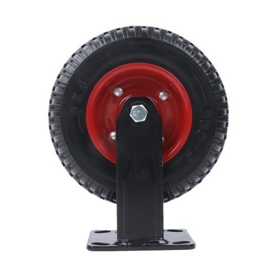 1Pack Heavy-Duty Casters 8'' Fixed PU Kered Tread,518Lbs Capacity,Black + Red