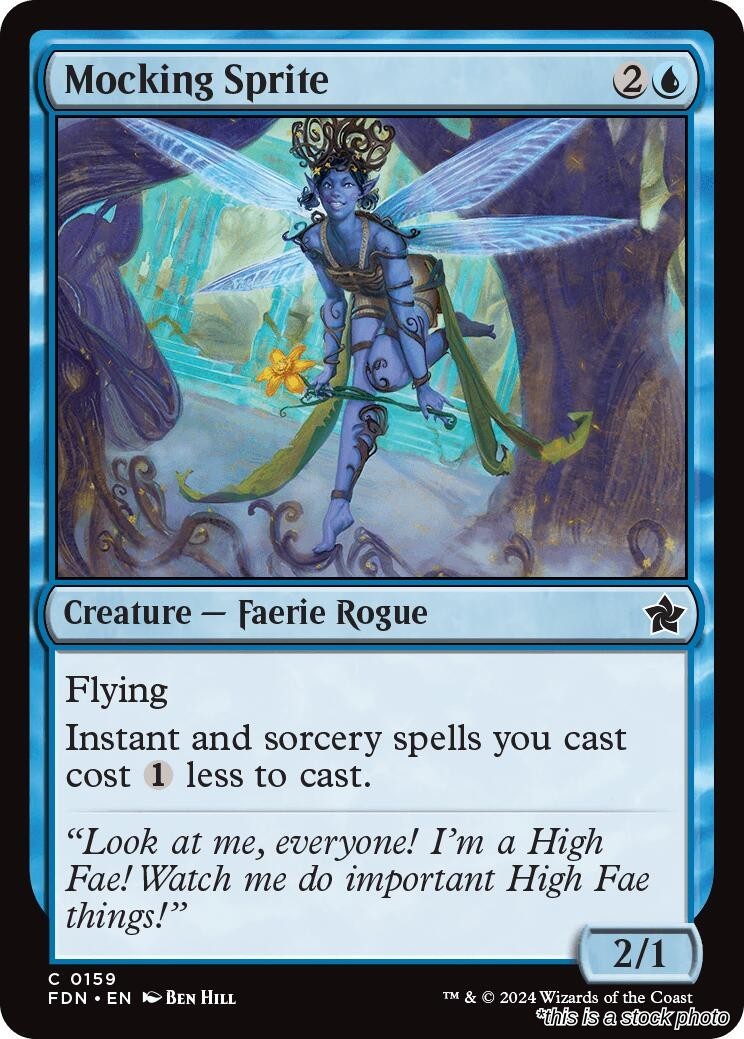Mocking Sprite (0159) (FDN 159), Normal, Foundations, MTG
