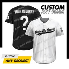 Custom Baseball Jersey, Personalized Team Name Number Button Shirt