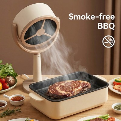Electric Desktop Range Hood Adjustable Angle Portable Mini Exhaust Fan for BBQ