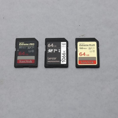 Lot of 3 64GB memory cards