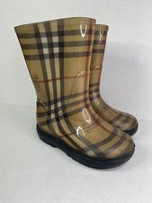 Burberry Kids Nova Check Rain Boots EU 31 / US 13 Made in Italy Plaid Rubber