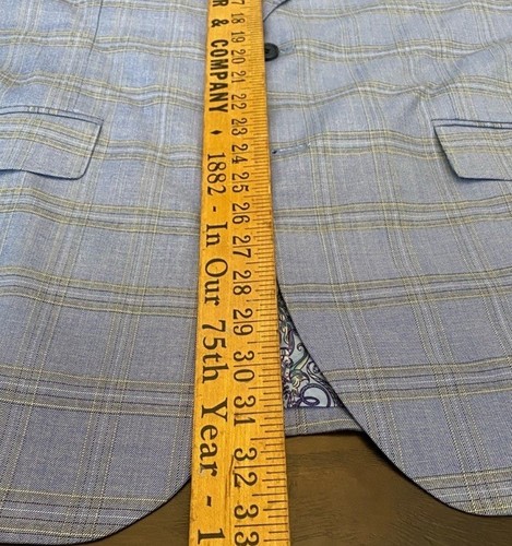 New Tailorbyrd Mens Windowpane Check Pattern Sport Coat Sz 42L Slim Lightweight - Picture 7 of 7