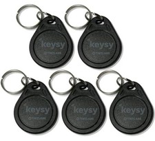 Rewritable RFID Key Fobs 5-Pack, Black