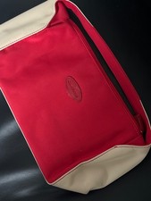 Clarins red beige make up bag 25 20 11cm new ❤️🤎