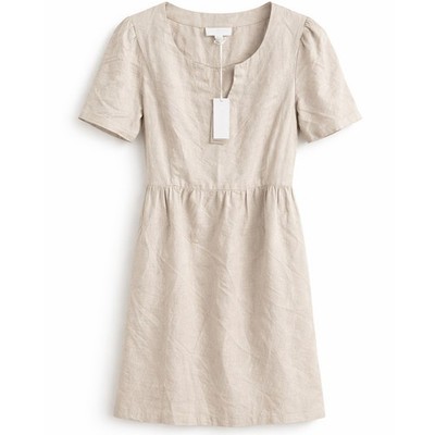 NWT Women's 10 White Label Linen Flax Flute Sleeve Midi Dress