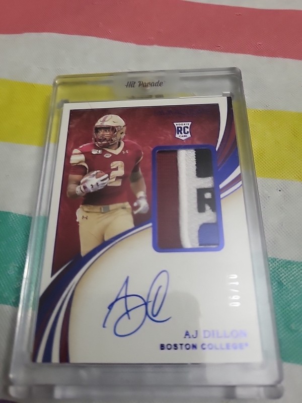 2020 Panini IMMACULATE COLLECTION 6/10 AJ DILLON AUTO AND PLAYER WORN MATERIALS