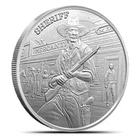 Sheriff 1 OZ .999 Silver prospector round limited gun old timer Wild West Law