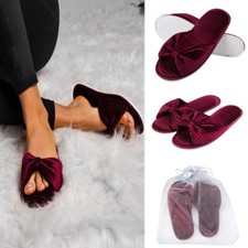 Aerusi Velet Surface Warm Soft Open Toe Slippers Comfort House Spa Flip Flops