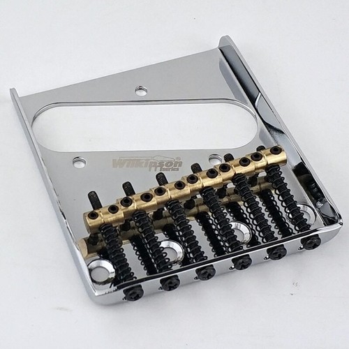 Silver Wilkinson WOT02 Vintage Bridge for Tele Electric Guitar Brass